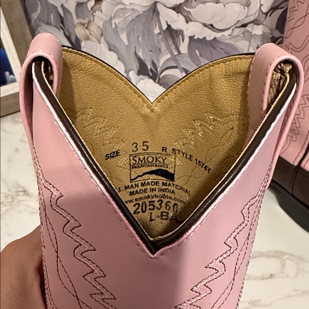 Smoky Mountain Boots Girls Youth Monterey Western‎ Brown Pink Size 3.5 - Picture 8 of 10
